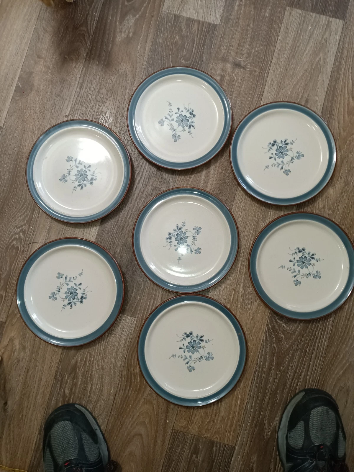 Noritake Pleasure 8344 Stoneware Blue Floral Plates Set of 7 8 in Oven Safe
Opens in a new window or