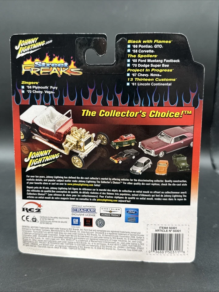 a 2005 Johnny Lightning Street Freaks #25 68 PONTIAC GTO BLACK WITH FLAMES green - Image 4 of 4