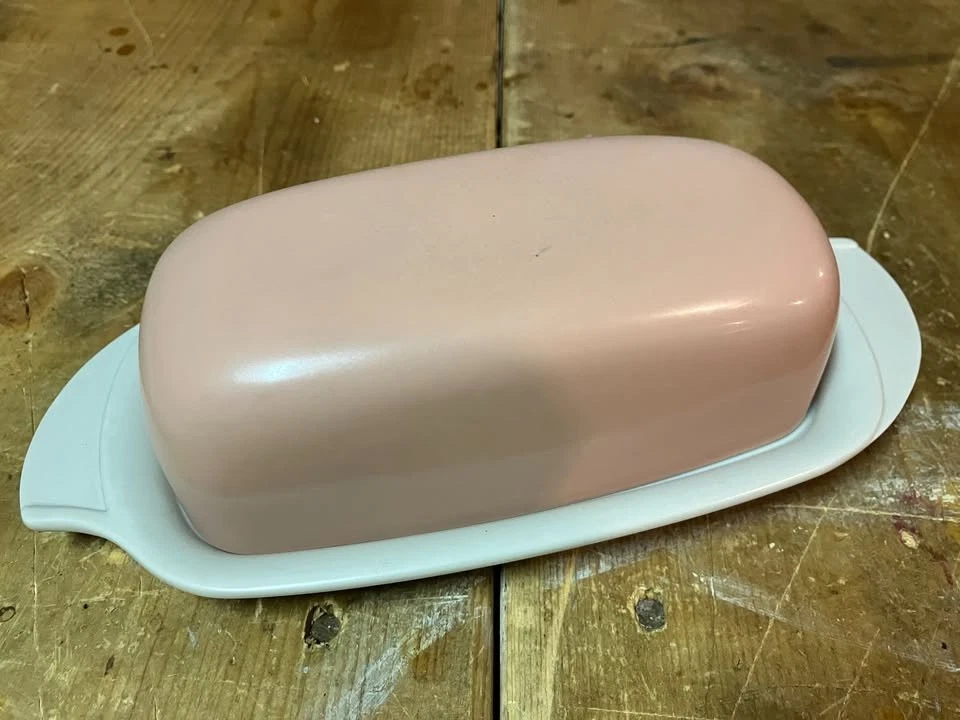 MCM Vintage 1950s Boonton Winged Covered Butter Dish Melamine NJ USA