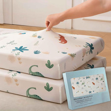Jersey Dinosaur Crib Sheets for Baby Boys and Girls,52  X28  X8, 2 Pack, Cute Kawa