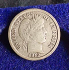 Rare Beautiful 1912-P U.S. Barber Dime (SILVER) KM 113