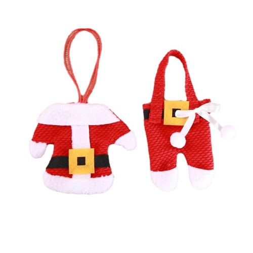 Juego de 2 soportes para cubiertos de mesa de Navidad decoración vajilla bolsa árbol de Navidad decoración colgante - Imagen 6 de 13