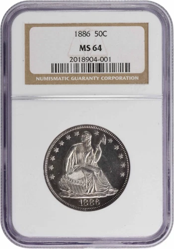1886 Liberty Seated Silver Half Dollar MS64 NGC