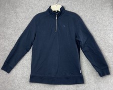 Tommy Bahama Boy's 1/4 Zip Pullover Sweater Navy Blue Youth Size L 14-16 