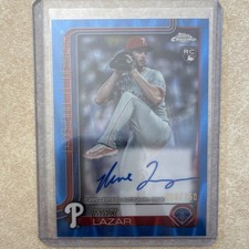 Topps 2025 Chrome Blue Ray Wave Rookie Autographs Max Lazar Auto #RA-ML Phillies