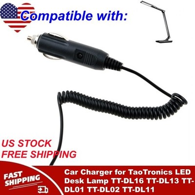 Car Charger for TaoTronics LED Desk Lamp TT-DL16 TT-DL13 TT-DL01 TT-DL02 TT-DL11