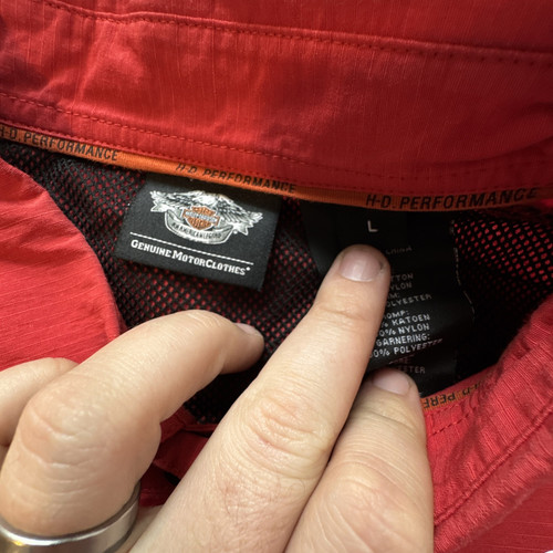 Genuine Harley Davidson American Legend Racing Button Down Red Short Sleeve L - Picture 3 of 9