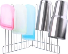 Reusable Drying Rack, Foldable Freezer Bag Dryer, SUS304 Stainless Silver 