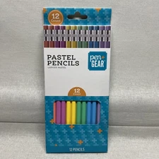 Pen+Gear No. 2  Pastel Pencils 12 Count with matching color eraser Graphite Core