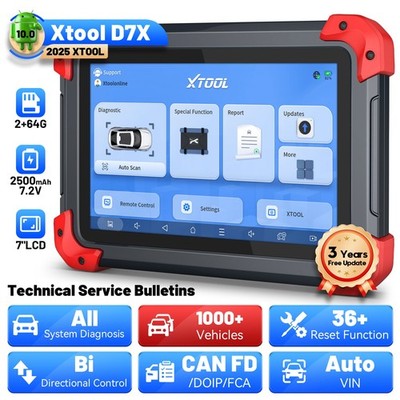 XTOOL D7X V2.0 Auto OBD2 Scanner Code Reader All System Diagnosis 36+ Resets FCA