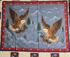 Colorful Sewing Patriotic Eagle 34" X 42" Fabric Panel