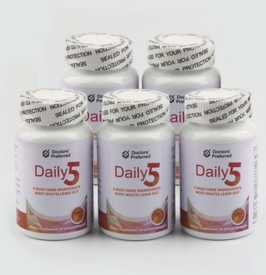 Doctors' Preferred Daily5 90 Vegan Capsules Dietary Supplement 1-5 pack US