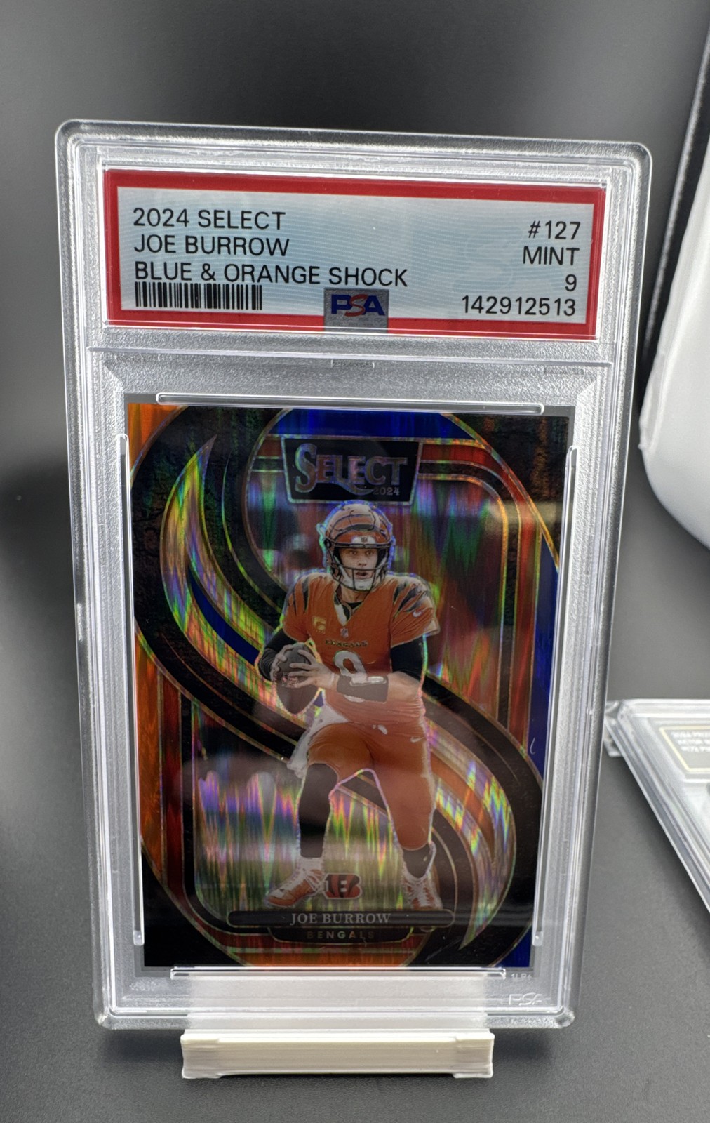 2024 Panini Select - Premier Level Joe Burrow #127 Blue & Orange Shock Prizm /35