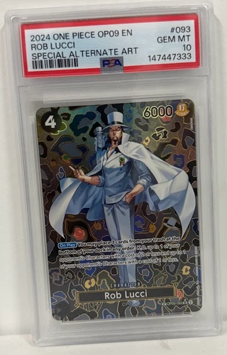 2024 One Piece Rob Lucci Alternate Art SP OP09 OP05-093 PSA 10
