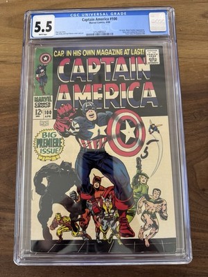 Captain America #100 (Marvel Comics April 1968) CGC 5.5 White Pages