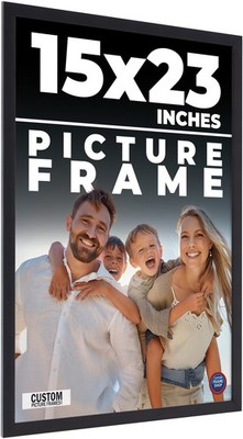 15x23 Frame Black Real Wood Picture Frame Width 0.75 inches | Interior Frame Dep