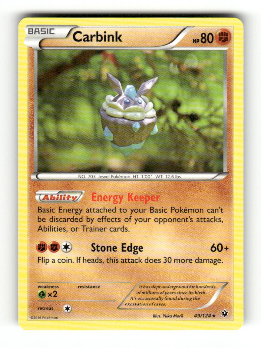 Carbink 49/124 Rare Fates Collide Pokemon Lightly Played Yuka Morii