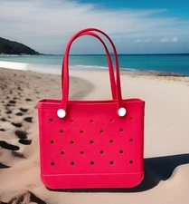 Waterproof Rubber Beach Tote Bag for Women, Medium Foam Bag for Beach, Pool Bag