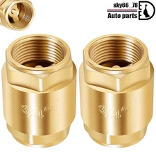 2 Pack 3/4" NPT One Way Brass In-Line Check Valve Female Pipe Thread 20403LF