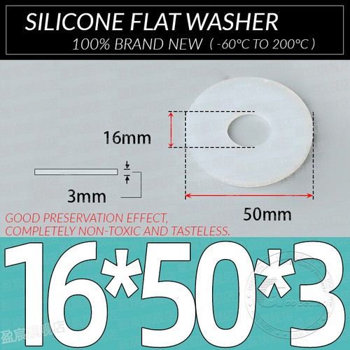3MM THICK WHITE SILICONE HIGH TEMP FLAT RING RUBBER WASHER SEAL GASKETS 10 PACK - Picture 46 of 73