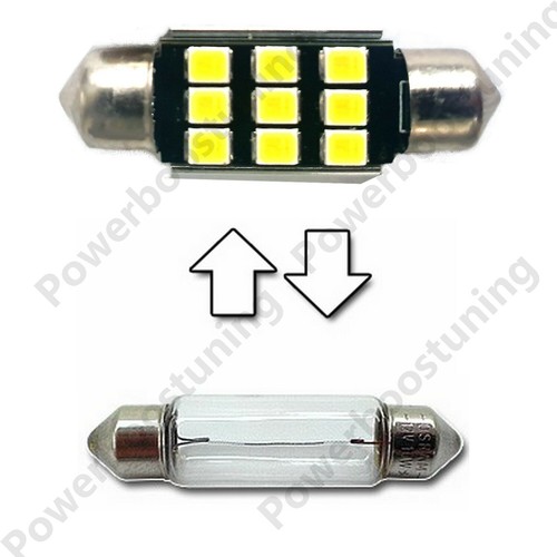 Lampadina Navetta A LED SMD C5W Anti Errore XENON 31 36 39 42MM Per Auto - Foto 2 di 26