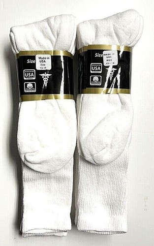 3 / 6 Pair Men Non-Binding Top DIABETIC 24" Length White Boot Sock SZ 13-15 USA - Picture 3 of 7