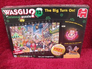 Jumbo Wasgij Christmas 12 1000 Pieces BIG TURN ON! 2 X 1000 PIECE JIGSAW