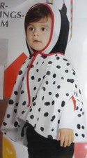 Faschings Karneval Kostüm Dalmatiner Umhang Kinder  Alter 2-3 Jahre