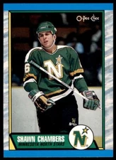 1989-90 O-Pee-Chee Shawn Chambers Rookie . Minnesota North Stars #142