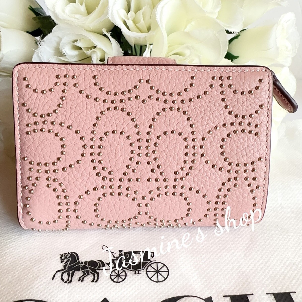 ❤️COACH CX404 Medium Corner Zip Wallet With Signature