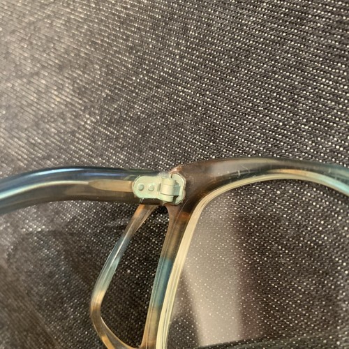 Vintage GIVENCHY Turquoise Swoop Butterfly Oversize BIG EYE glasses Frame Repair - Picture 18 of 24
