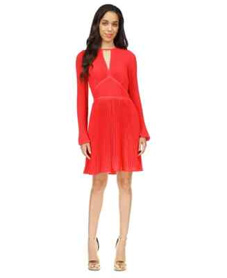 michael kors pleated mini dress Michael Kors Outlet Pleated Denim Mini Dress in Blue