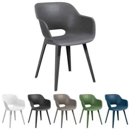 Chaises de jardin et terrasse gris en plastique
