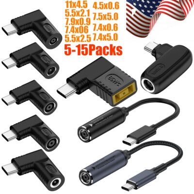 USB Type C Laptop Power Charger Converter Adapter Cable For HP Dell Adaptor 100W