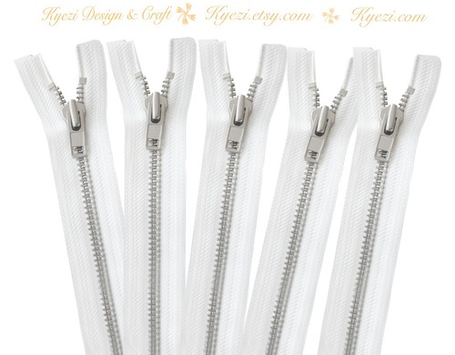 5 - 10 pcs Silver Separating Jacket Zipper, Gauge 5 Zippers - 3", 4", 5", 6" - Picture 25 of 26