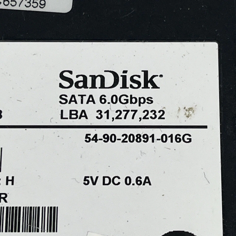 HP SANDISK SDSA5GK-016G-1006 2.5" 16GB SATA 6GB/S SOLID STATE DRIVE 680675-001 - Image 2 of 4