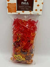 NEW ACRYLIC FALL PUMPKINS LEAVES TABLE SCATTER VASE FILLER 6.45 OZ BAG