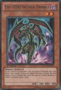 Evil HERO Infernal Prodigy - LCGX-EN031 - Rare - 1st Edition x1 - Near Mint