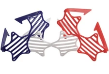 12pk Patriotic Star Shutter Sun Glasses Shade Red/White/Blue Independence Day