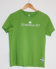 Adidas Sounders FC green t-shirt womens logo bling silverstuds size M soccer