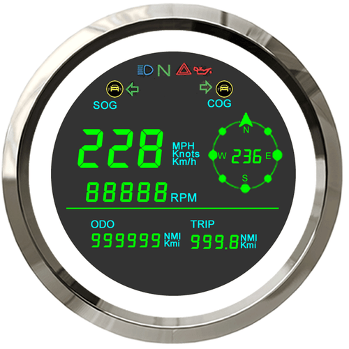 85mm LCD Digital GPS Speedometer with Tachometer for Motorcycle Boat Car Truck - Picture 2 of 6