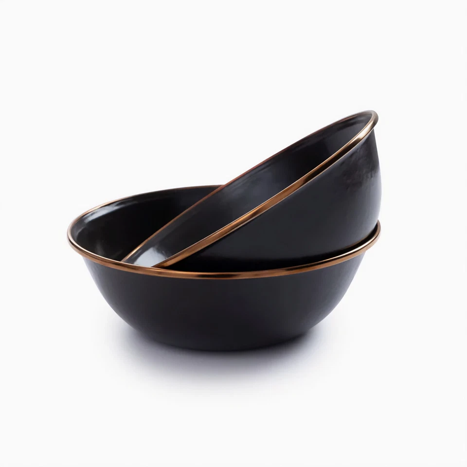 BAREBONES Emaille Schüssel Set Retro Camping Geschirr Schale Edelstahl 2 tlg - Bild 2 von 4