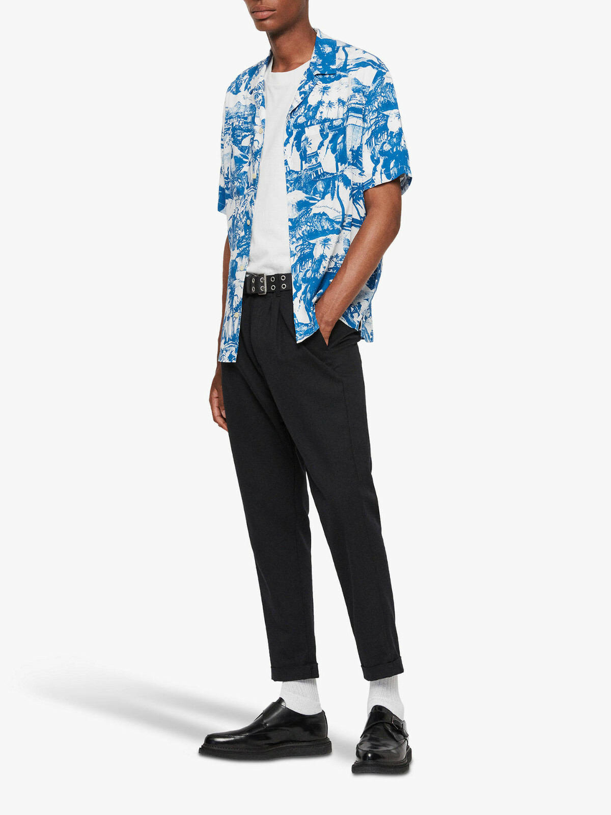 Allsaints - Men's - "AWA" Blue Pattened Shirt - Size S - RRP £85.00