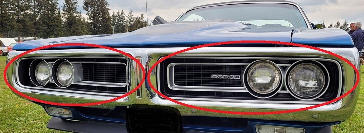 1972 72 Dodge Charger Rallye original grille set black with screws