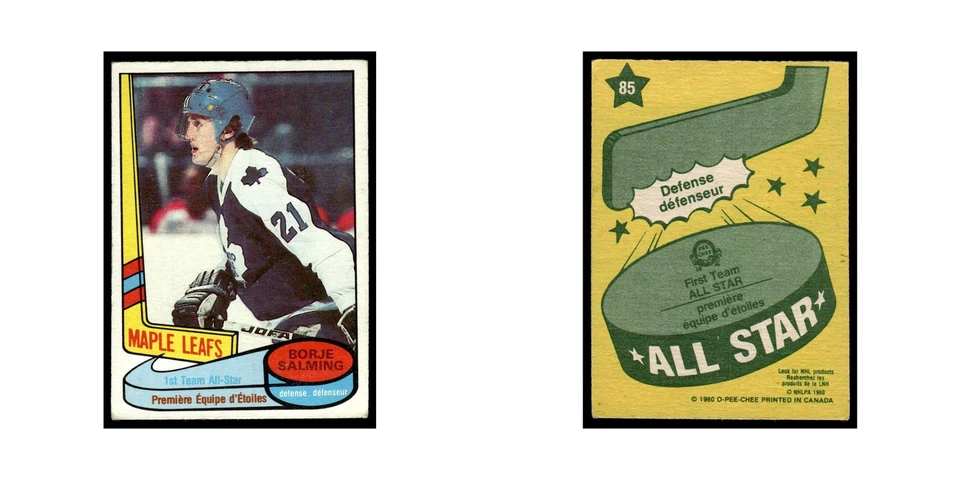 Borje Salming 1980 O-Pee-Chee #85 Toronto Maple Leafs Hockey Card VG - Image 3 of 3