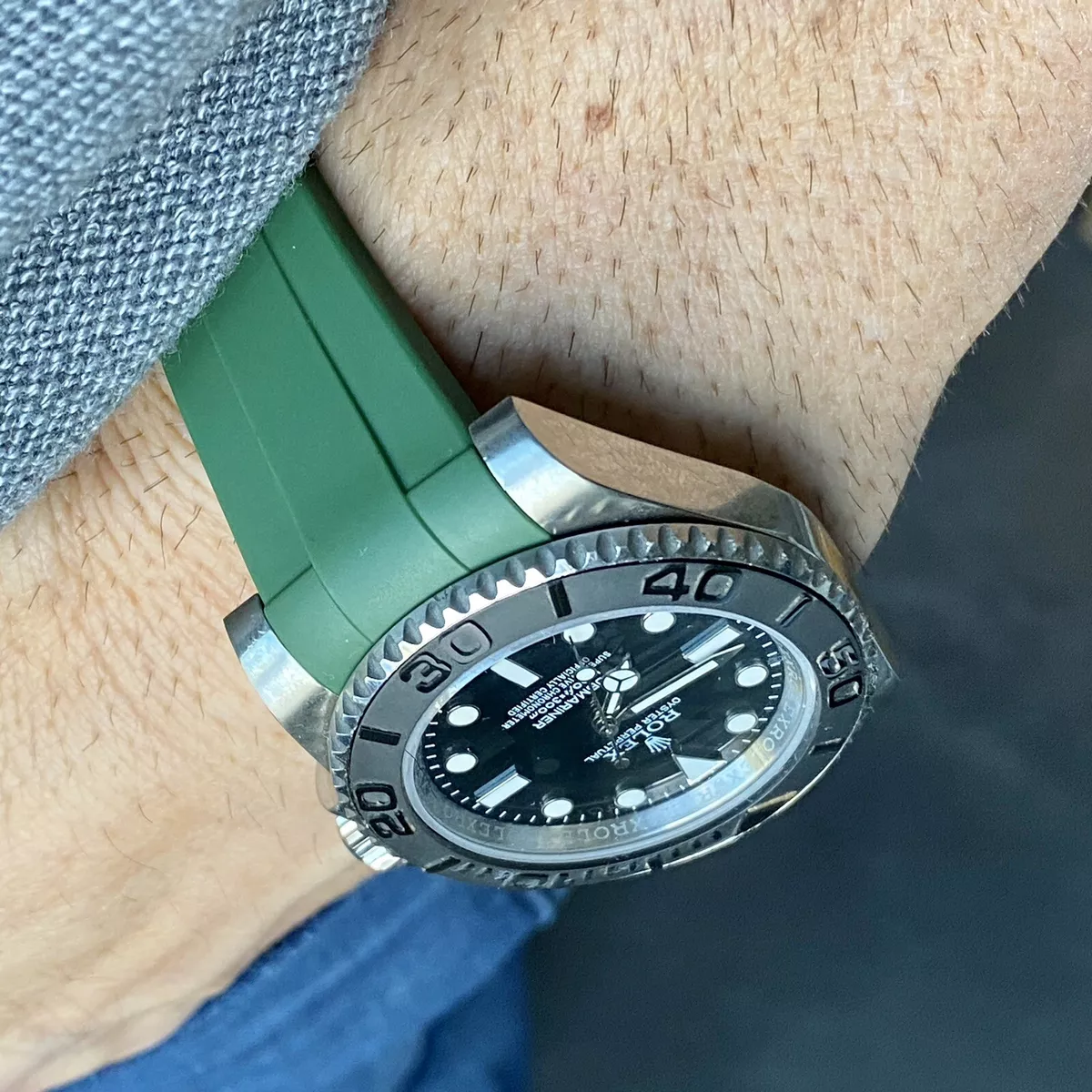 20mm GREEN Rubber Strap Band Made for Rolex Watches Submariner GMT