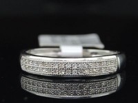 Damen 10K WeißGold Diamant Hochzeitsring Verlobungsring Set