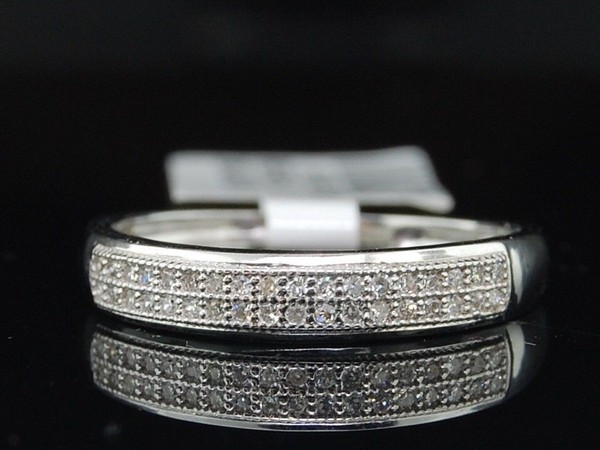 Damen 10K WeißGold Diamant Hochzeitsring Verlobungsring Set-image