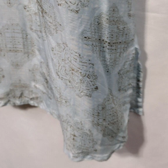 Lane Bryant 100% Silk Blouse Womens 22/24 Blue Cottagecore Peasant Retro 90s - Image 4 of 4