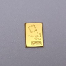 1 GRAM 24K GOLD - 9999 Fine VALCAMBI Combiner Swiss Bullion 4524.62 per troy oz